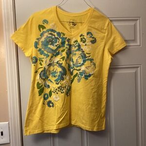 Women’s Hanes JMS Just My Size Flower Sparkly Short Sleeve Tee Shirt 1X